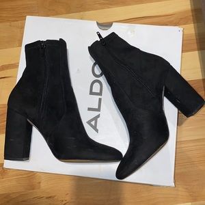 Aldo Black suede ankle boot